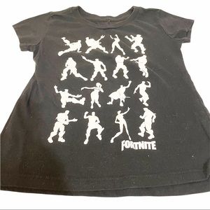 Youth Girl Size Small Fortnite Video Game Black Graphic Crewneck‎ Tshirt